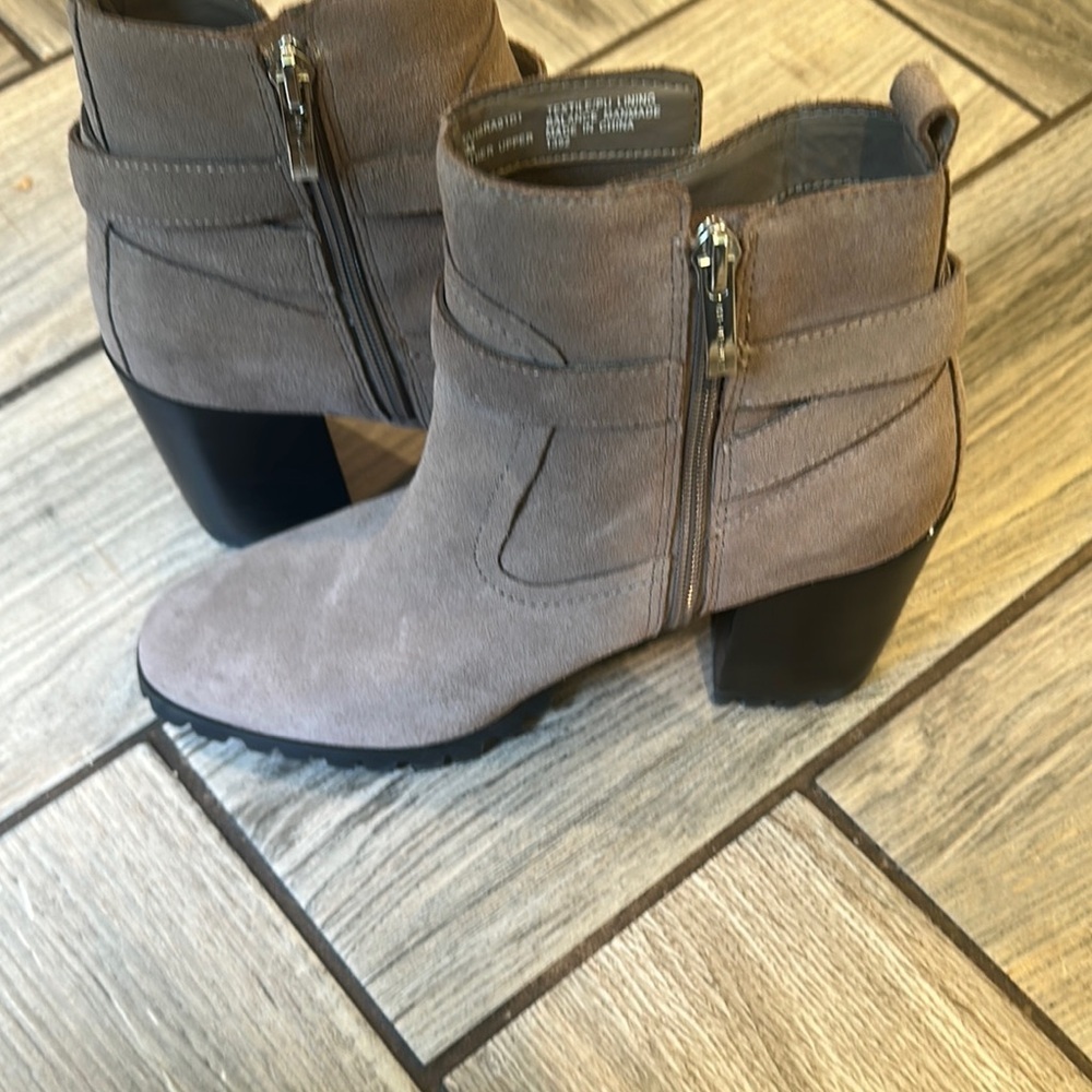 Steven By Steve Madden Gray Heeled Boots with Side Zipper